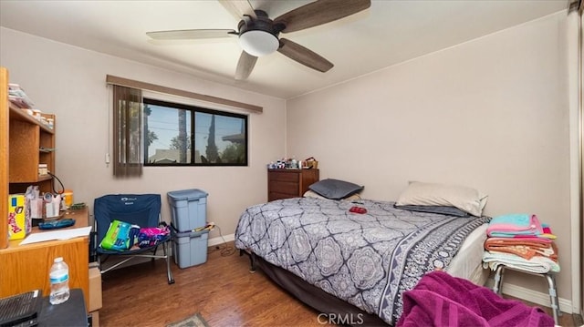 145 Carlota Way, Riverside, CA 92507 - bedroom with wood finished floors and a ceiling fan
