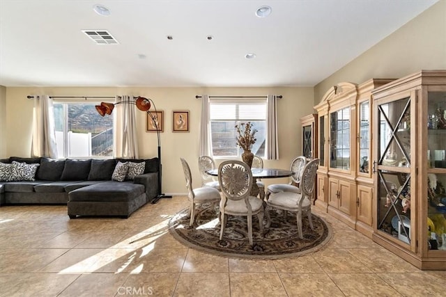 view of tiled dining space