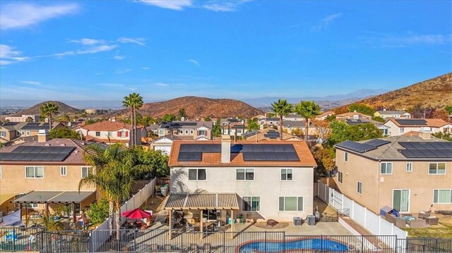 drone / aerial view with a mountain view