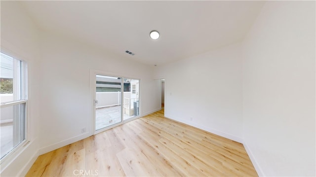 empty room featuring light wood-type flooring