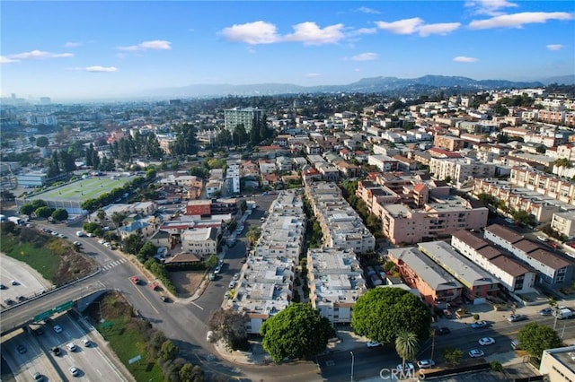 aerial view with a mountain view