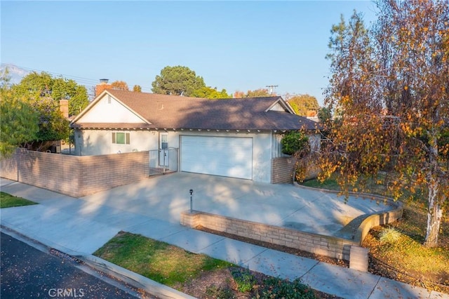 view of front of house with a garage