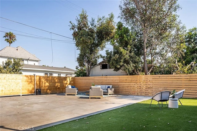 view of patio featuring outdoor lounge area