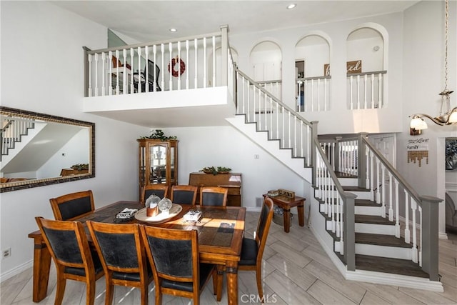 dining room with light wood-type flooring