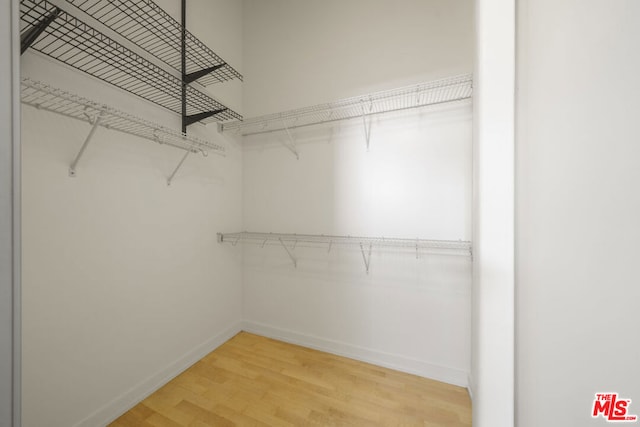 walk in closet featuring hardwood / wood-style floors