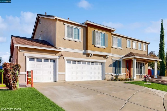 view of front of house with a garage