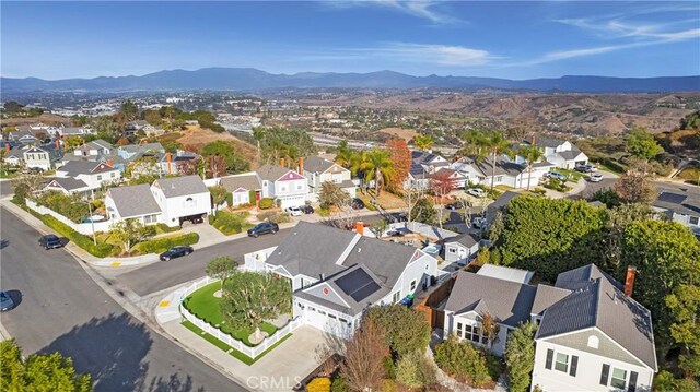 bird's eye view with a mountain view