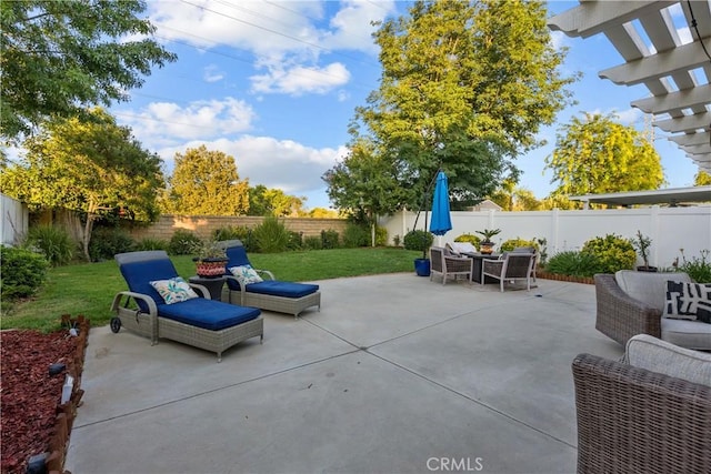 view of patio / terrace with an outdoor hangout area