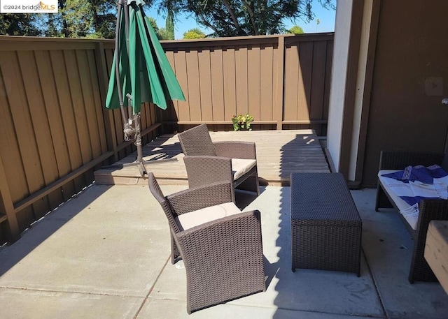 view of patio / terrace with a deck