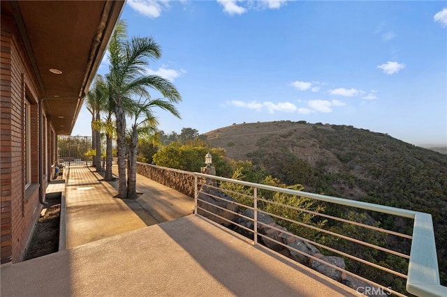 balcony with a mountain view