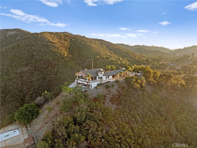 drone / aerial view with a mountain view