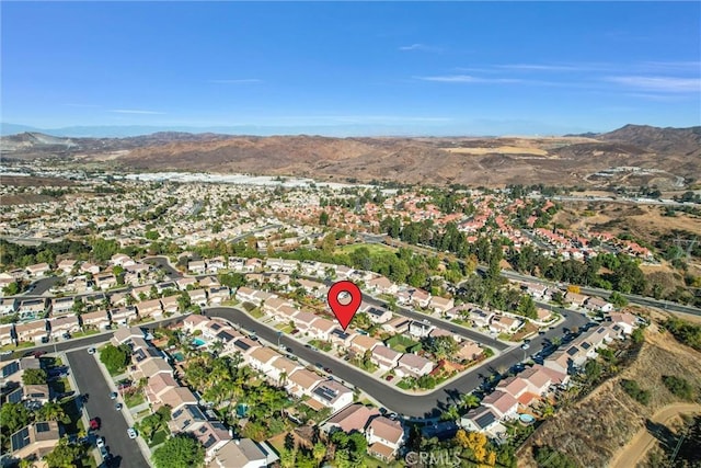 aerial view with a mountain view