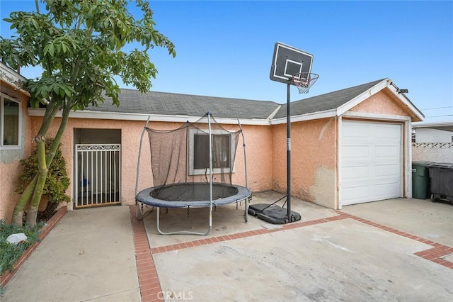 view of patio with a trampoline