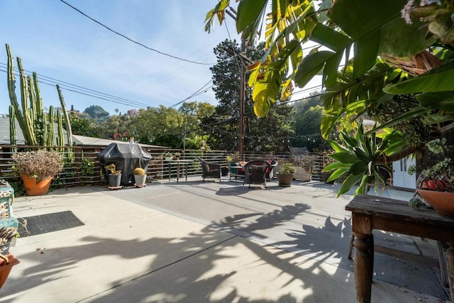 view of patio with area for grilling