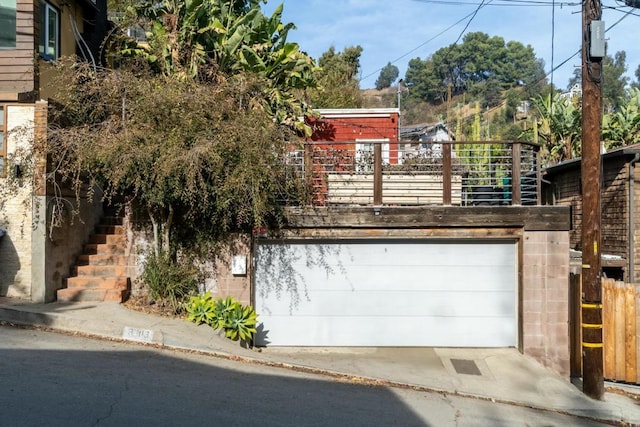 view of garage