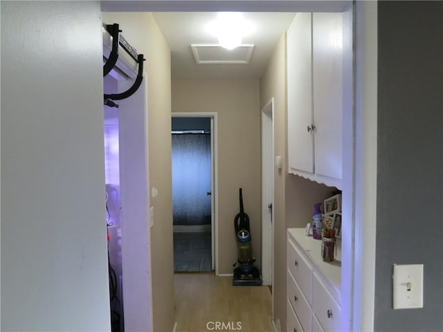 hall featuring light hardwood / wood-style flooring