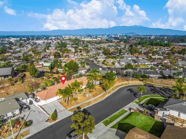 aerial view featuring a mountain view