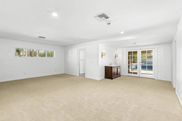 interior space featuring french doors