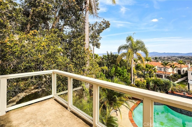 balcony with a mountain view