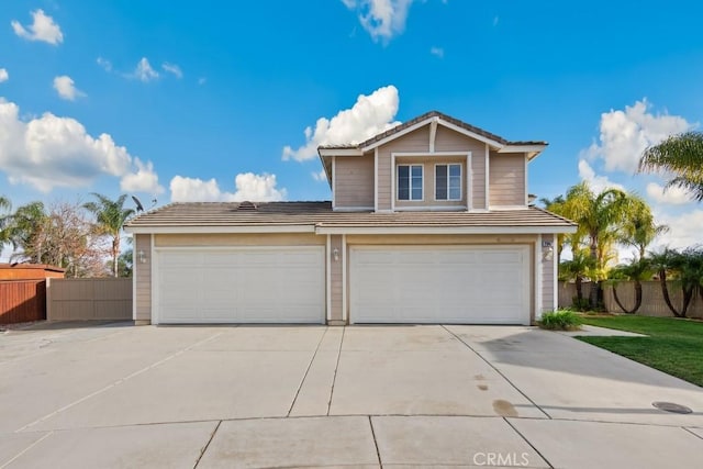 view of property featuring a garage