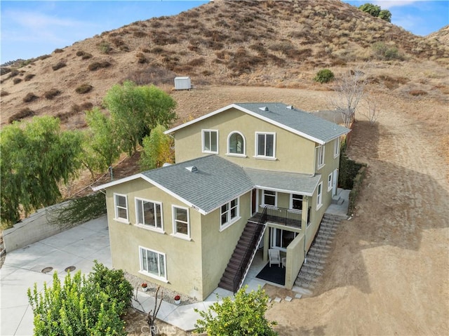 exterior space with a mountain view