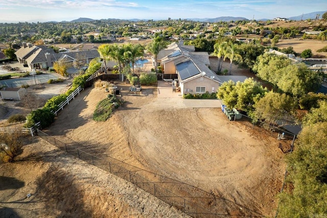 aerial view featuring a mountain view