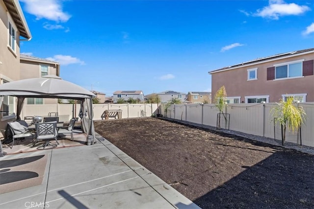 view of yard with a gazebo and a patio area