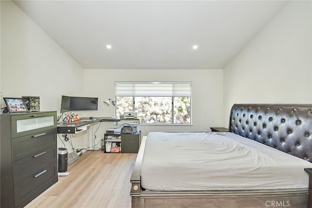 bedroom featuring light wood-type flooring