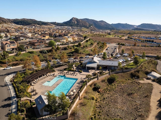 aerial view with a mountain view