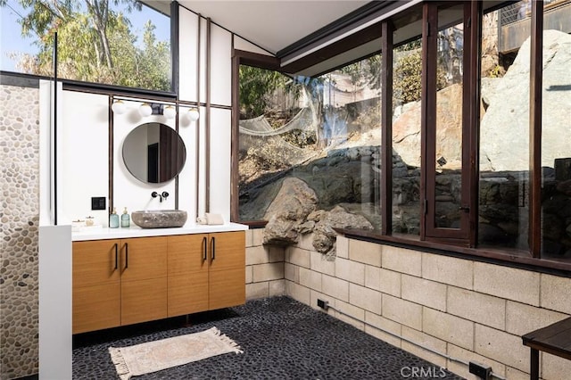 sunroom / solarium with sink