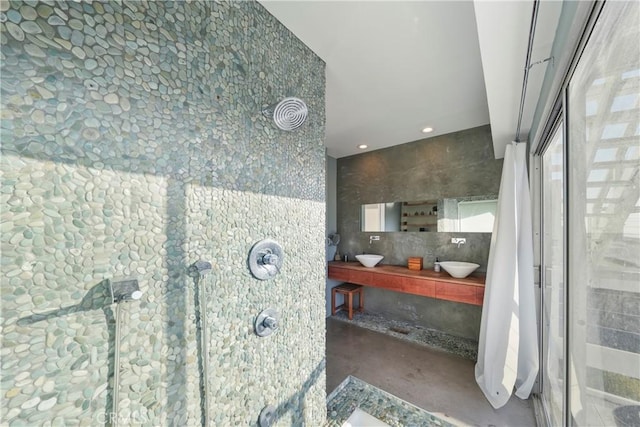 bathroom with walk in shower