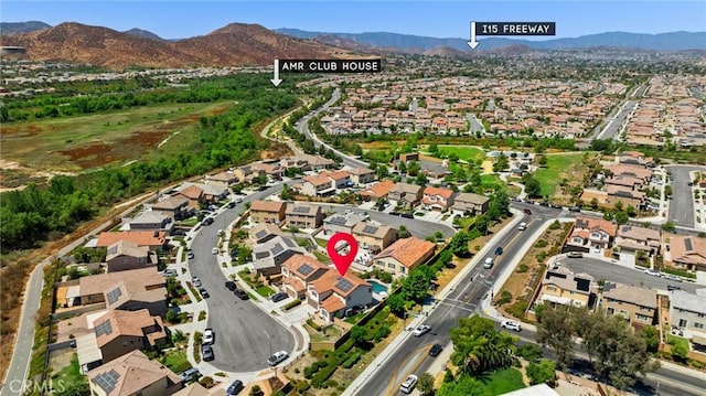 aerial view featuring a mountain view