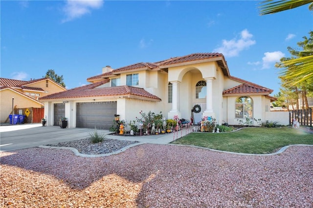 mediterranean / spanish-style home featuring a front yard