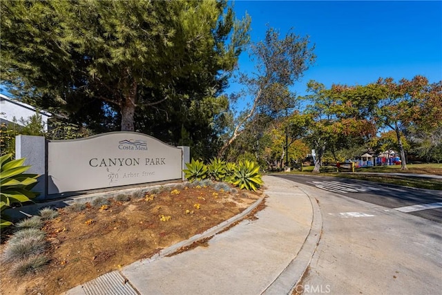 view of community sign