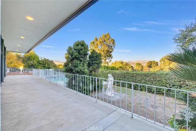 balcony with a mountain view