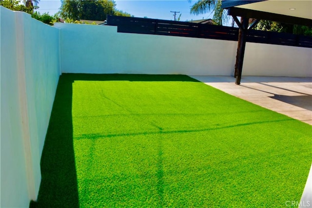 view of yard featuring a patio area