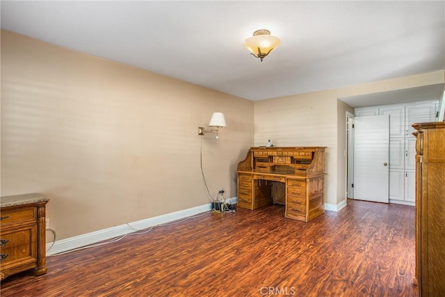 misc room with dark hardwood / wood-style flooring