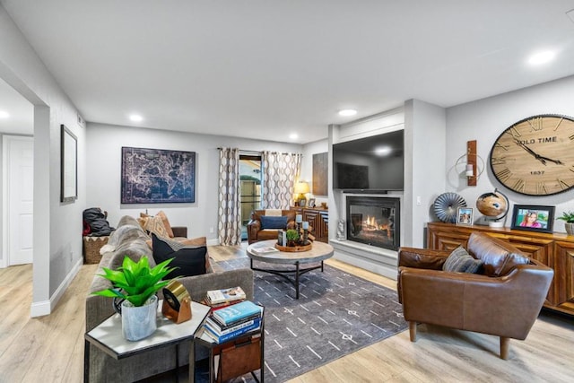 living room featuring light hardwood / wood-style flooring