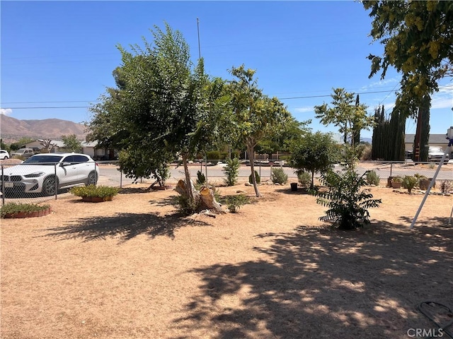 view of yard with a mountain view