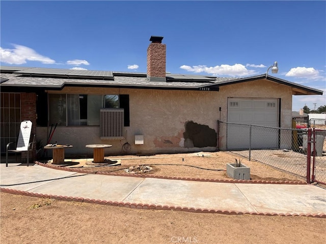 exterior space with a garage