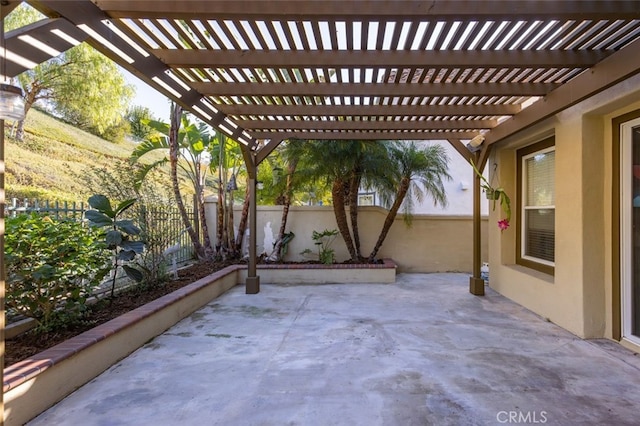 view of patio / terrace featuring a pergola