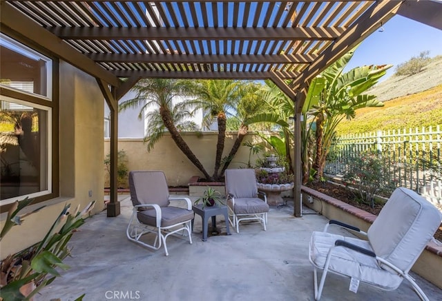 view of patio with a pergola