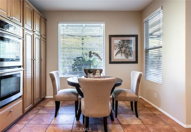 view of tiled dining room