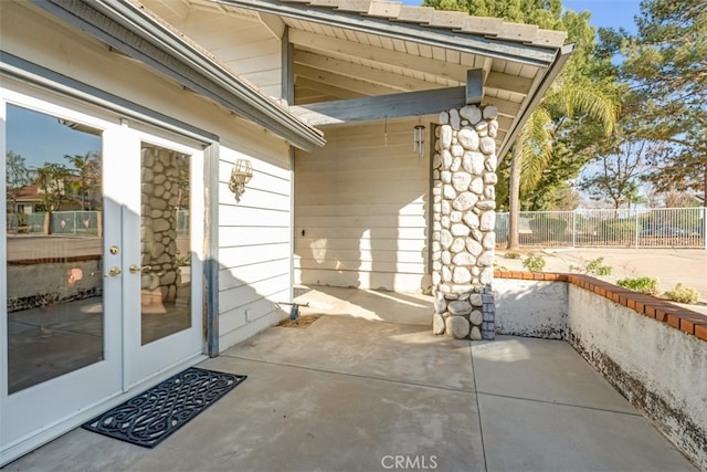 view of patio with french doors