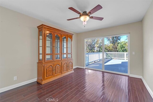 spare room featuring ceiling fan