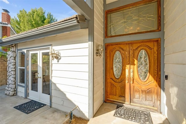 entrance to property with french doors