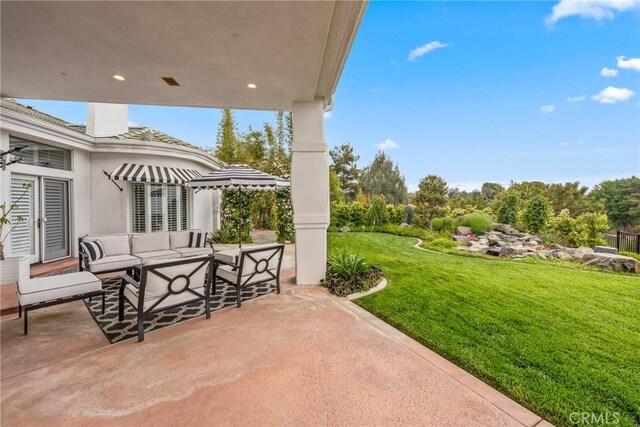 view of patio / terrace with an outdoor hangout area