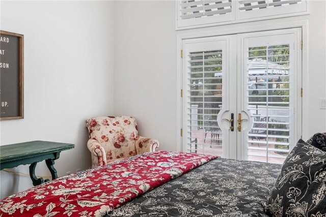 bedroom featuring french doors