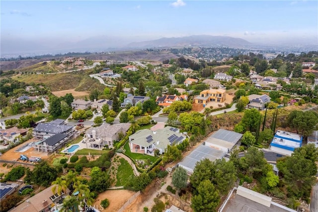 aerial view with a mountain view