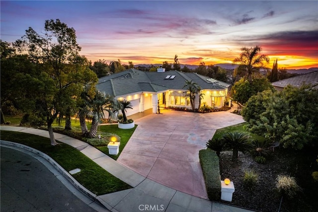 view of front of home featuring a garage